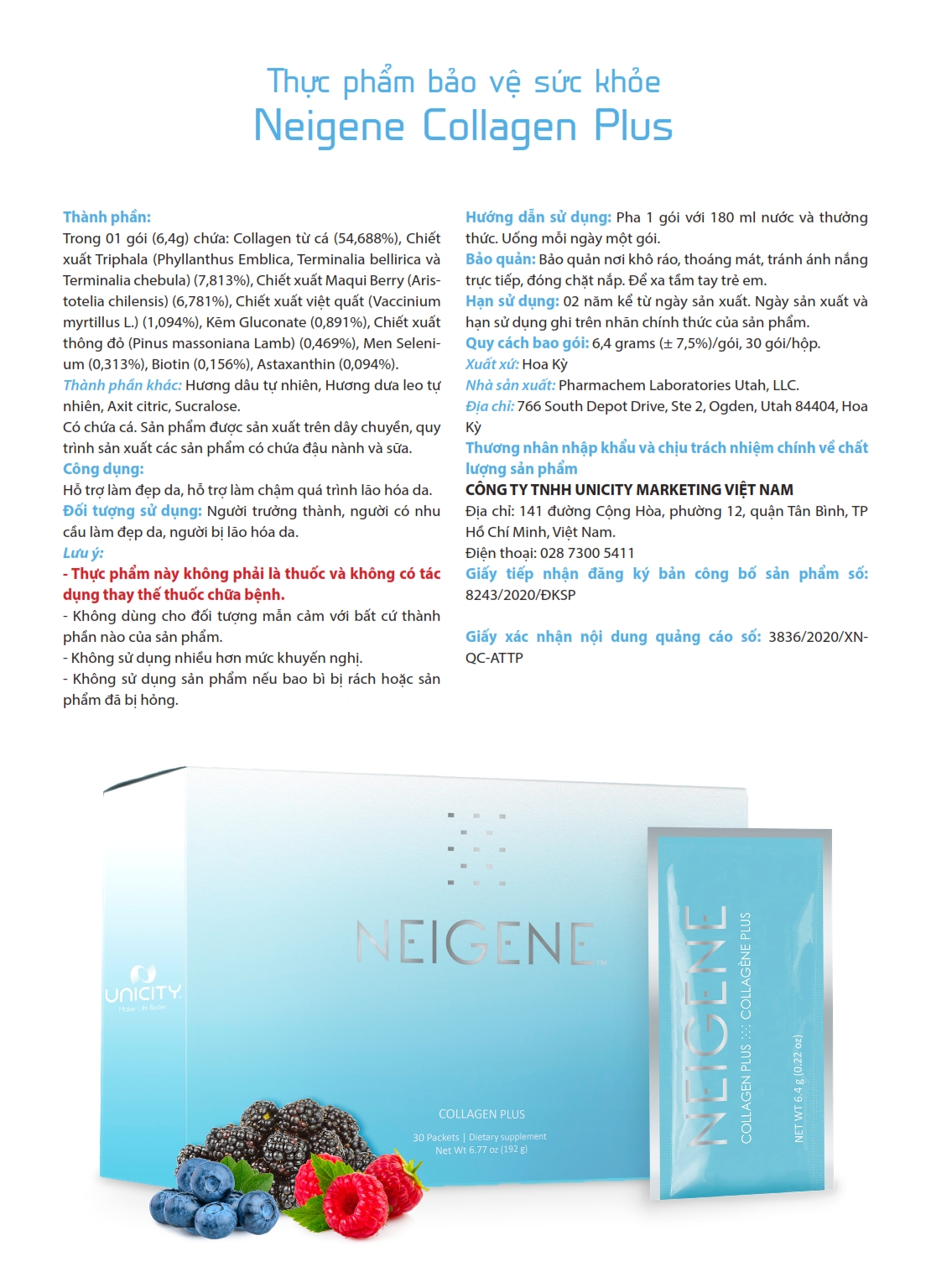 Thực phẩm bảo vệ sức khỏe Neigene Collagen Plus